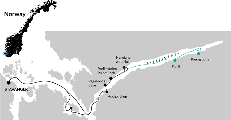 Private Cruise - Fjord Cruises Norway - Private Cruise map