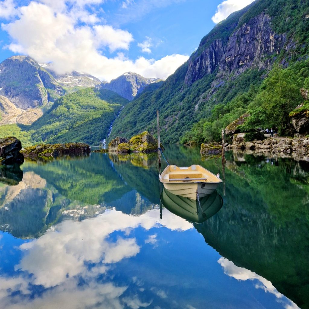 Norway landscape, waterland with mountain and nature